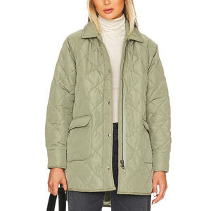 Ena Pelly 'Lauren' Green Polyester Quilted Coat Size 6